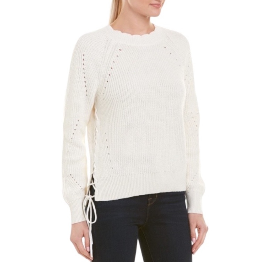 Joie | Adanya Porcelain Side Tie Cashmere Blend Sweater